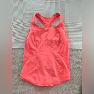 Women’s LULULEMON Tank Top/Workout. Racer Back bra Orange/pink Size 10 Excellent